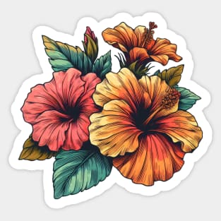 Glorious Hibiscus Flower Sticker